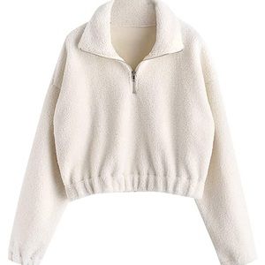 ZAFUL Sherpa Style Cropped Sweatshirt size S